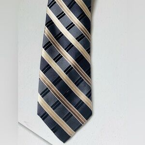 PRONTO UOMO 100% SILK TIE MULTI COLOR GEOMETRIC PATTERN TRADITIONAL STYLE